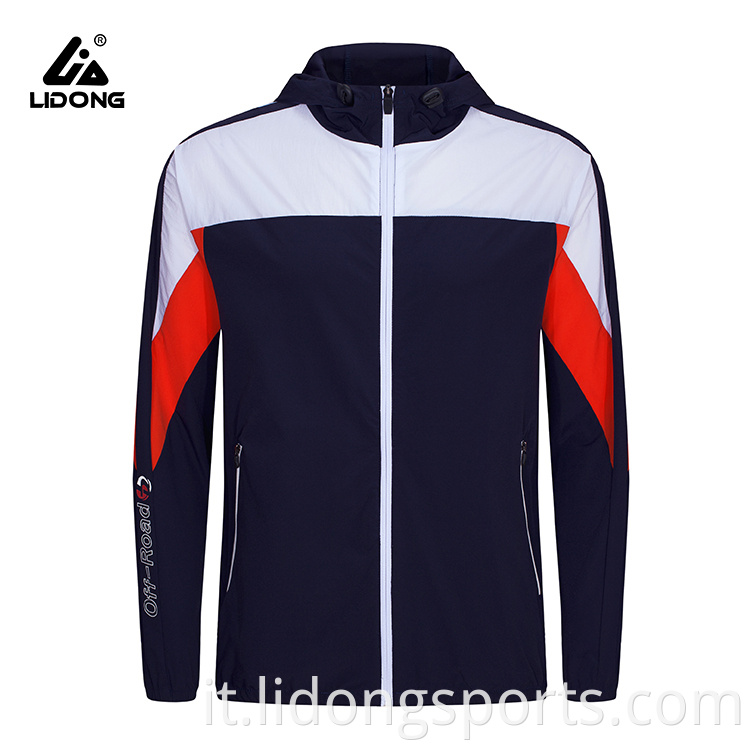 Produttore di abbigliamento sottile giacca da pista per giacche sportive scolastiche con tuta con cappuccio di alta qualità